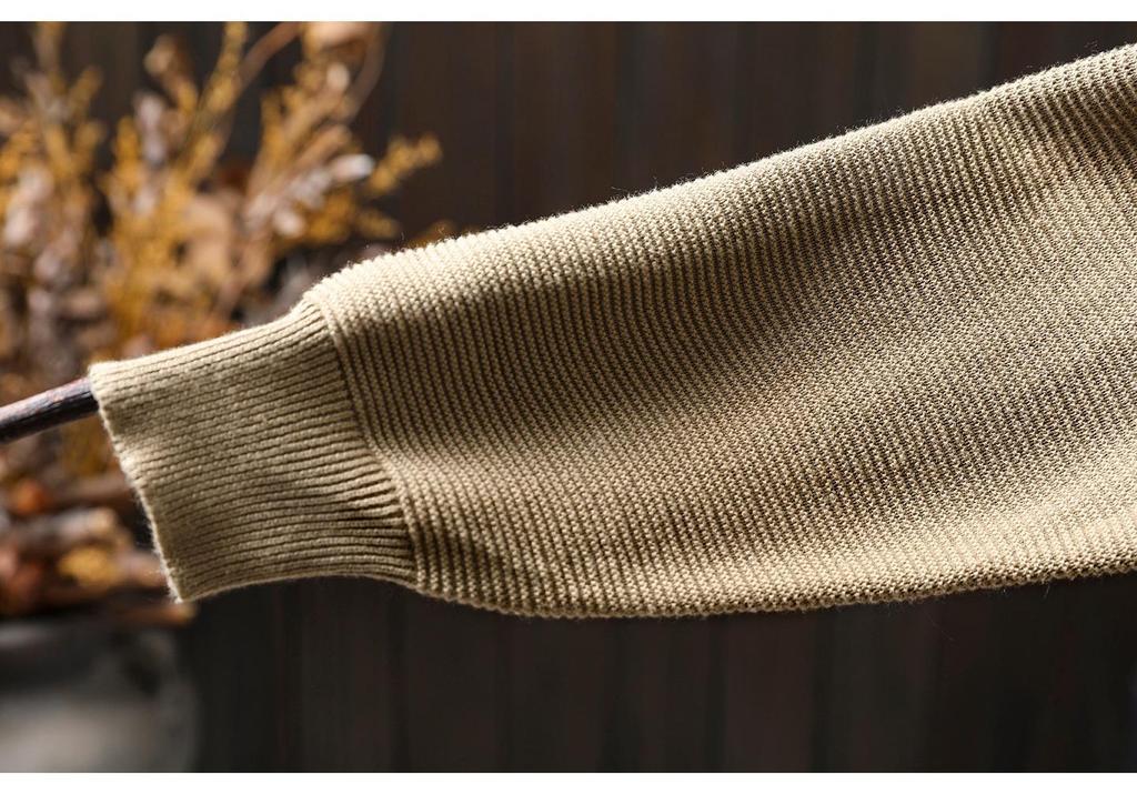 Autumn Cartoon Print Long Sleeve Knit Cotton Sweater for Women