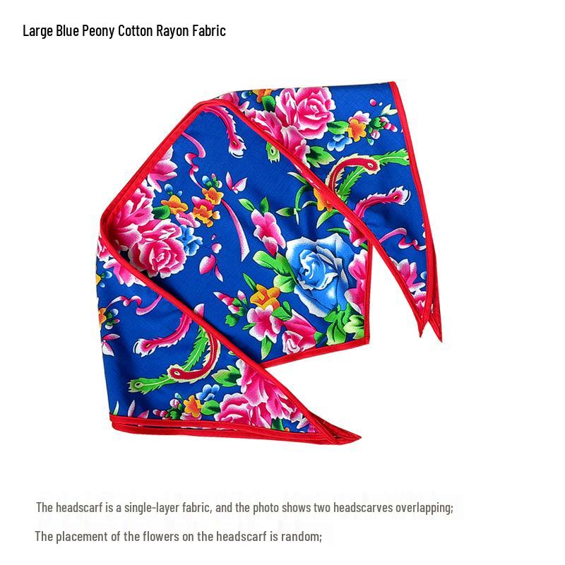 Nordöstliches ethnisches florales Bandana: Dreieckstuch für Errenzhuan Hip Hop-Aufführung