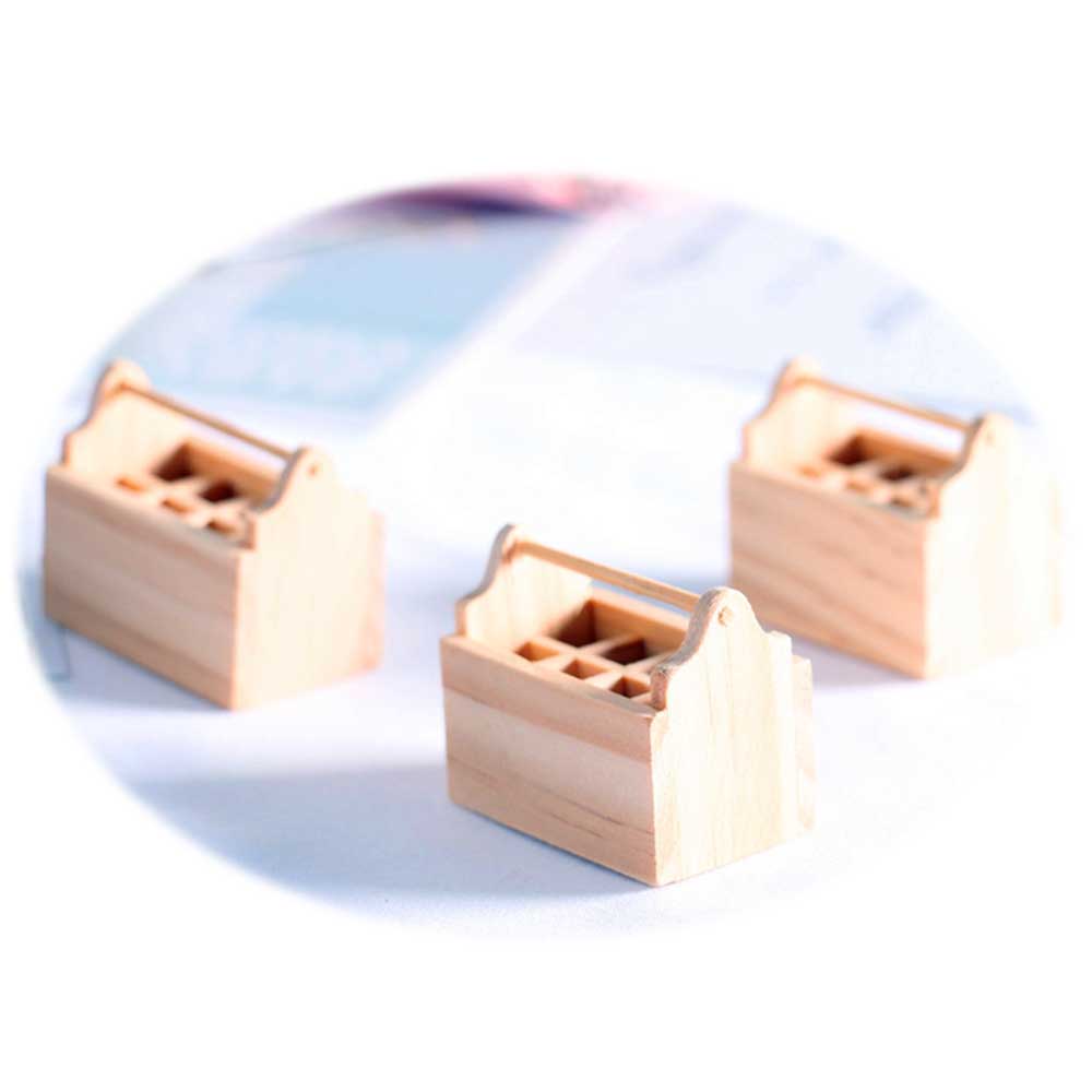1:12 Miniature Wooden Tool Box Fairy Outdoor Garden Home Room Set Dollhouse Accessories Doll House Decoration