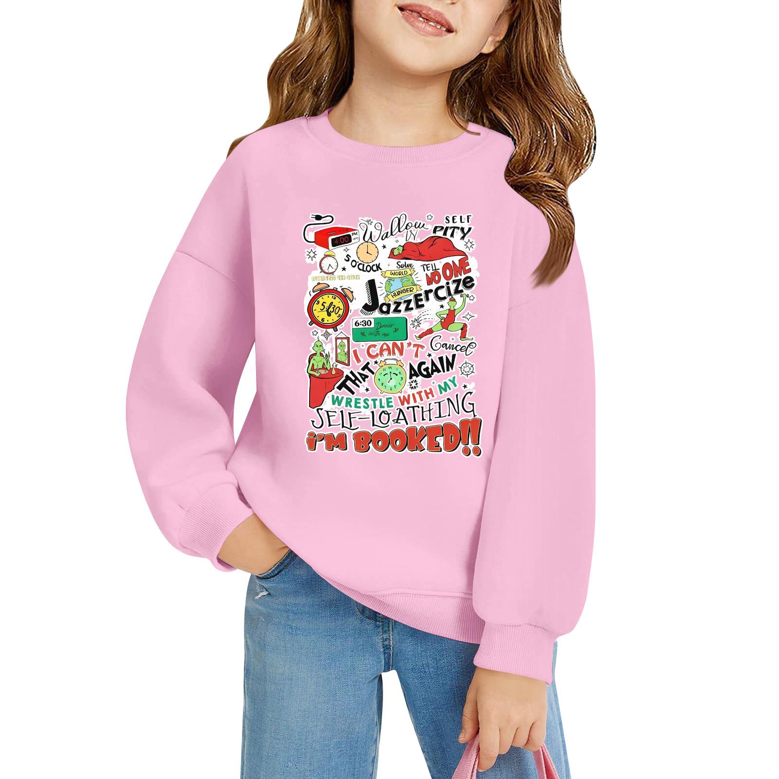 

Детский пуловер свободного кроя с длинным рукавом, с принтом букв и круглым вырезом 160