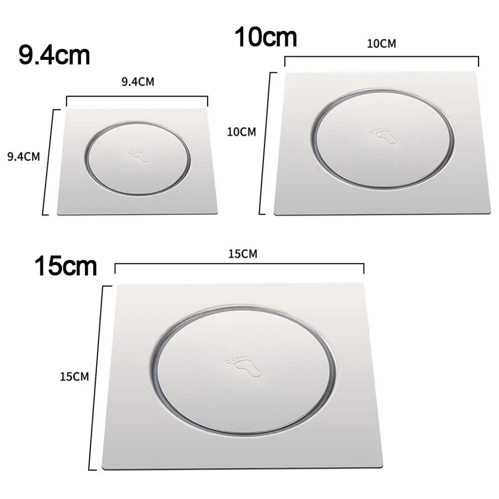 Creative Stainless Steel Press-Type Floor Drain Pop Up Bounce Pedal Type Sewer Floor Strainer Anti-odor Square Drain Filter