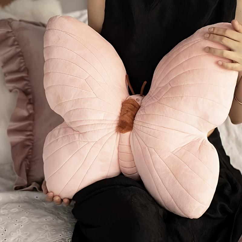 1pcs Polyester Butterfly Plush Pillow for Bedroom Decor Cute Pink Wedding Gift for Couples Soft Throw Cushion Household Supplies