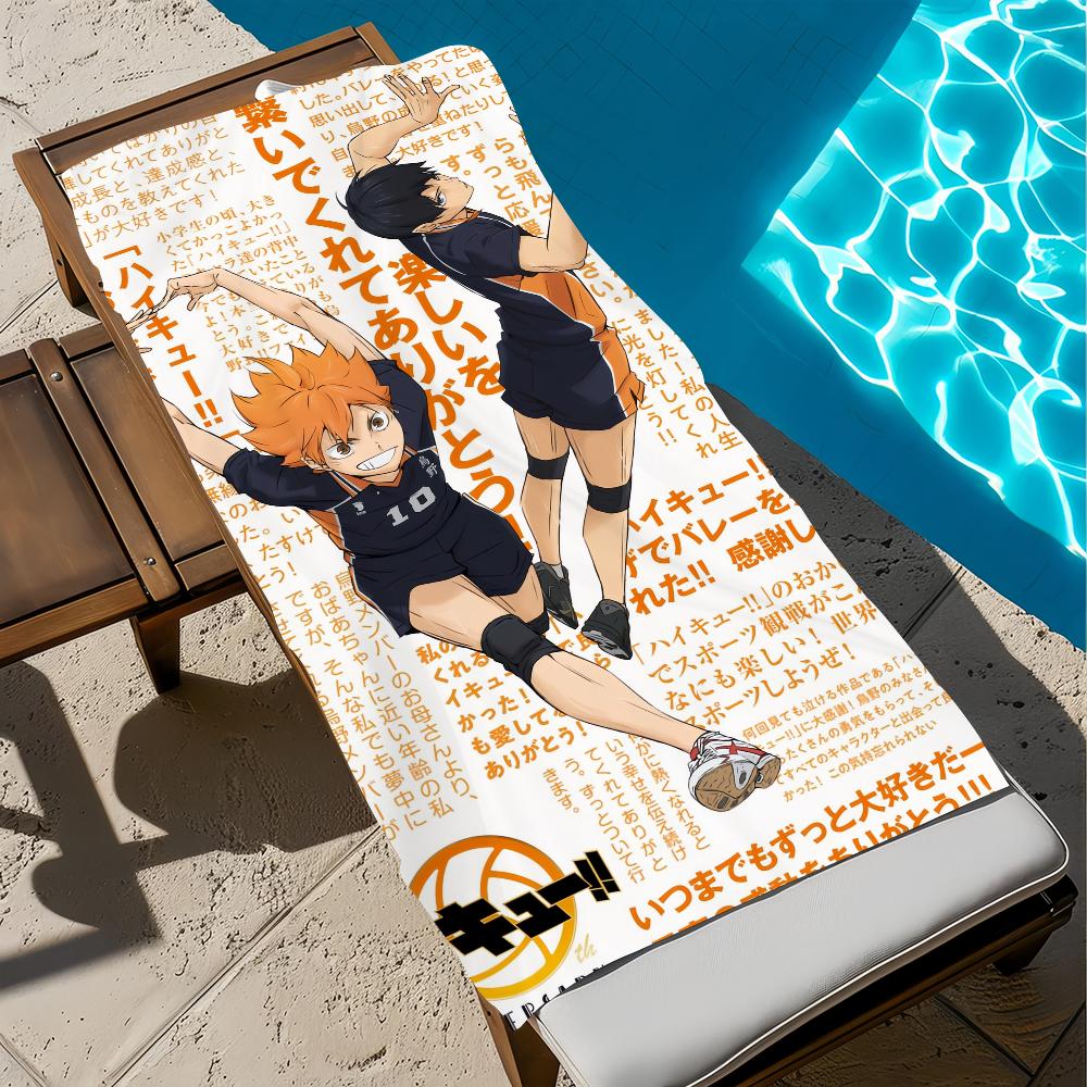 H-haikyu-u Cartoon Anime Cute Towel Beach Quick Dry Soft Pool Towels Gift for Travel Gym Shower Camping Sports