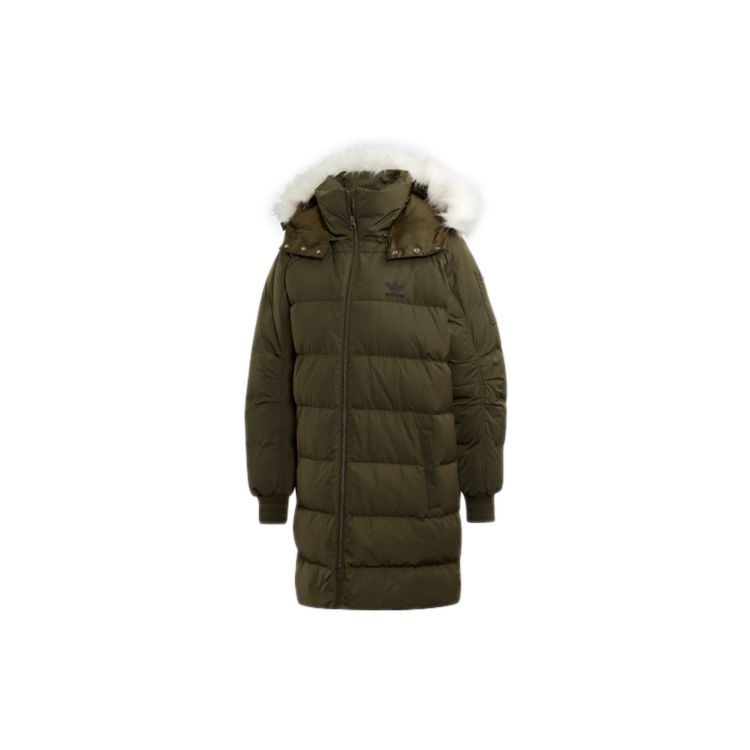 

Adidas Originals Full Zip Loose Fit Warm Sports Down Jacket Women Jacket Night-Sky Cargo-Green FL0043 34
