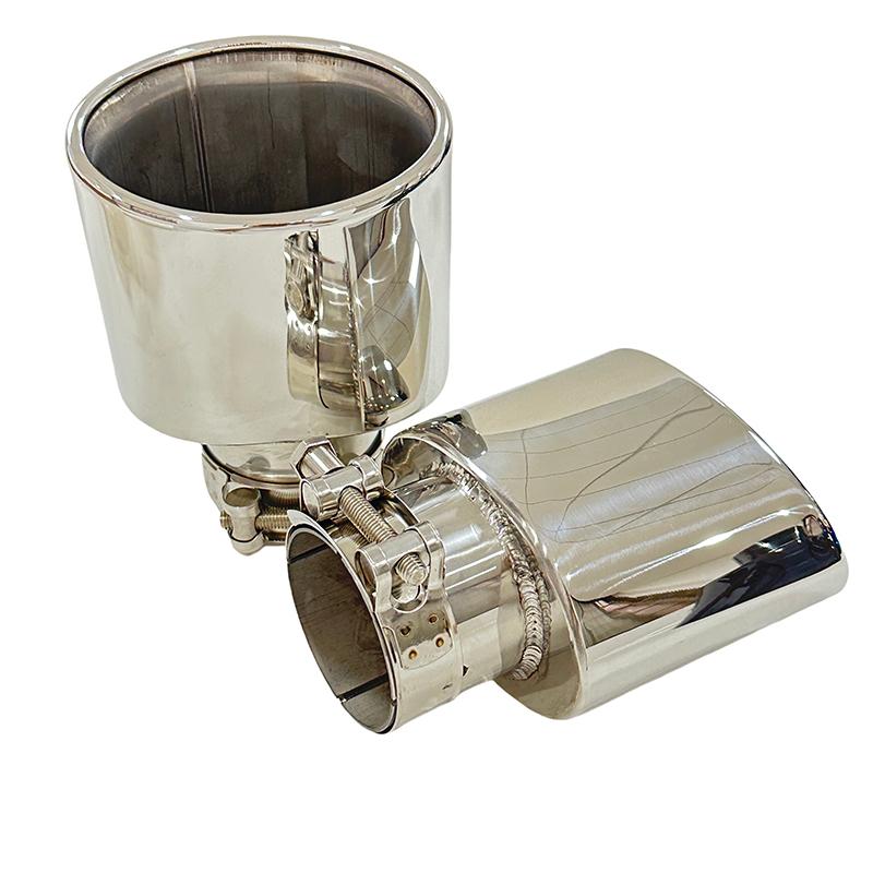 1pcs exhaust pipe stainless steel silvery Tailpipe modification export personalized oval thick 80mm wide 120mm muffler