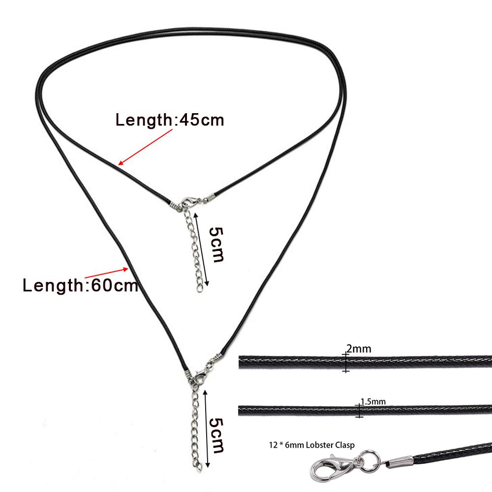 10Pcs 1.5/2mm Fauxs Leather Handmade Adjustable Braided Rope Pendant Charm DIY Findings Lobster Clasp String Cord Jewelry Making