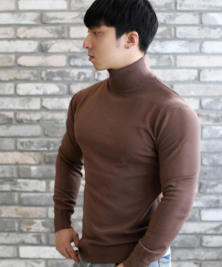 BOASTFIT Soft Muscle Fit Turtleneck Long Sleeve Knit
