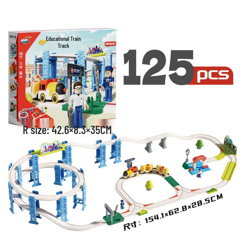 Forest Train Track Adventure Set: Educational Puzzle & Construction Vehicles for Ages 3-6