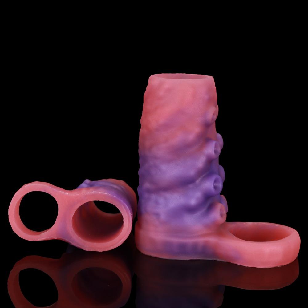 Hohler Silikon-Penis-Sleeve für Männer, Weicher Dehnbarer Tragbarer Penis-Verlängerer, Offenes Design Vergrößerungs-Sleeve Erwachsenenspielzeug