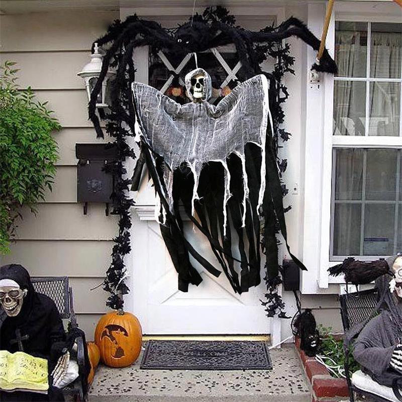 Hanging Skull Skeleton Ghost Ornament Halloween Party Horror Props Haunted House Outdoor Decoration