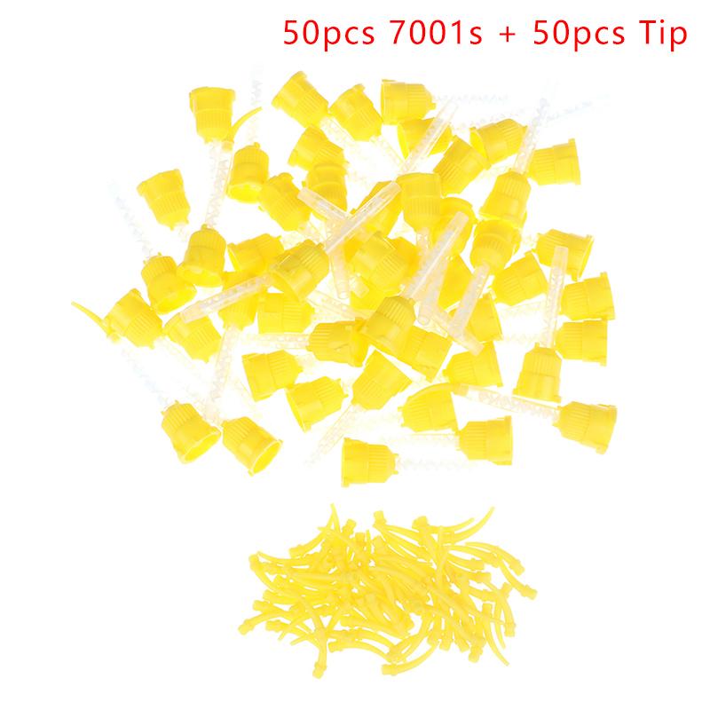 50/100 Pièces Matériaux Dentaires Odontologie Caoutchouc Silicone Tête de Mélange Transfératrice Embouts d'Impression Jetables Embouts de Mélange Tube de Mélange