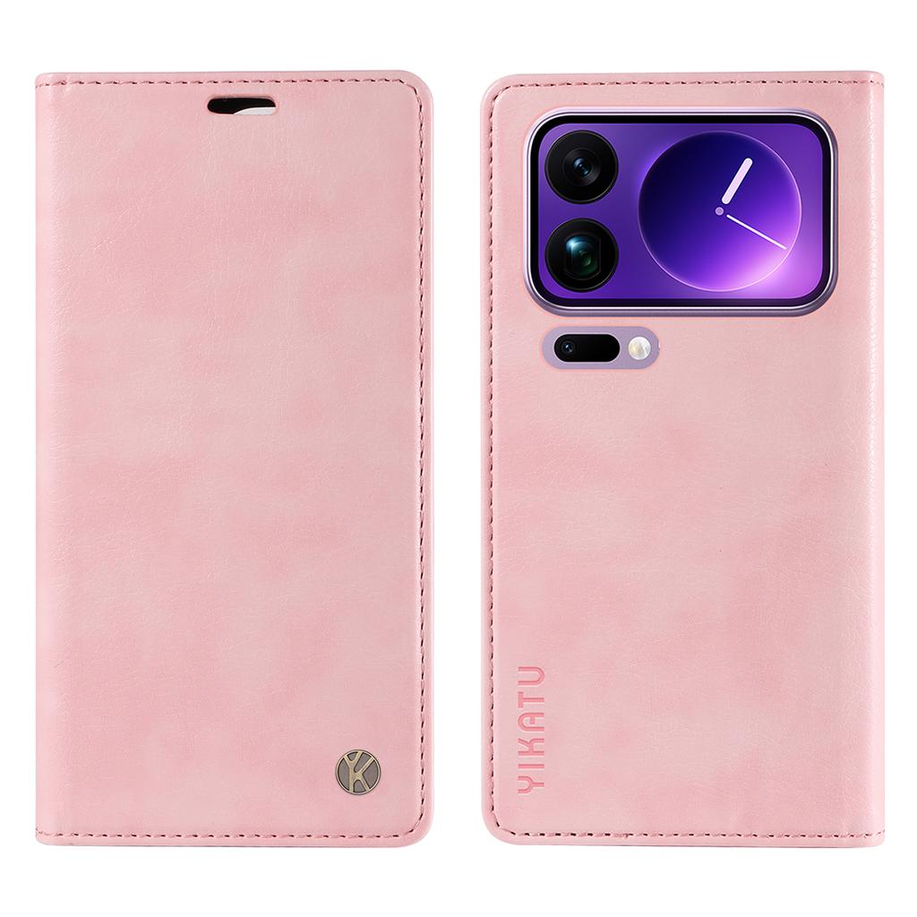 For Xiaomi 17 Pro Max Wallet Case YIKATU YK-006 Magnetic Closure Leather Phone Cover Litchi Texture