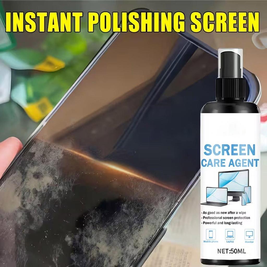 Bildschirmreiniger Spray-Set 50ml mit Tuch für Elektronische Geräte TV Telefon Monitor, Staubentferner für Brillenlinsen