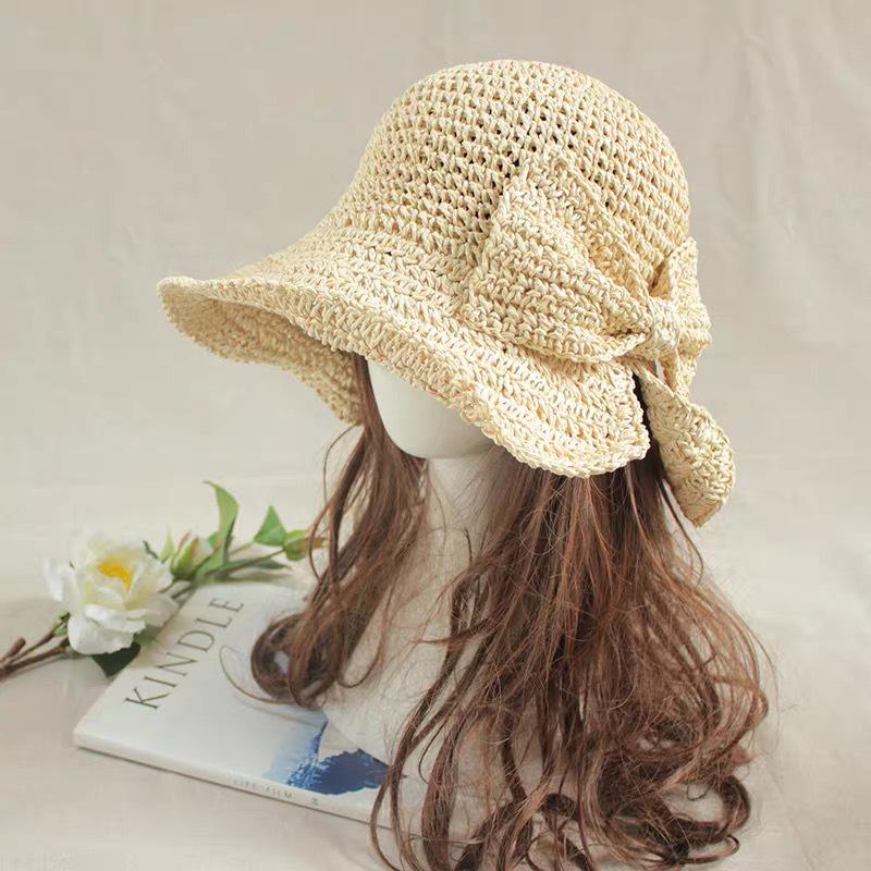 

Женская соломенная шляпа ручной работы от солнца - Модная летняя пляжная шляпа с защитой от солнца One Size