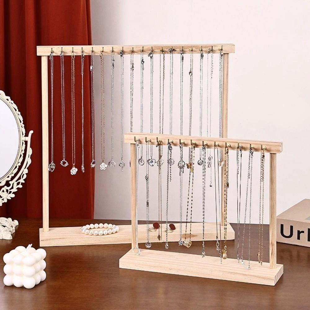 Exquisite Wood Necklace Stand Portable Jewelry Jewelry Holder Necklace Hanging Rack  Desk