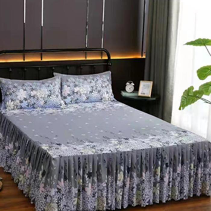 Bed Skirt Three Piece Protective Cover, Double Bed Cover, Small Lace Bed Cover, Korean Bed Skirt and Pillowcase