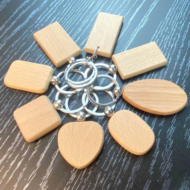 Creative Wooden Keychain & Charm: DIY Car Pendant & Gift Souvenir