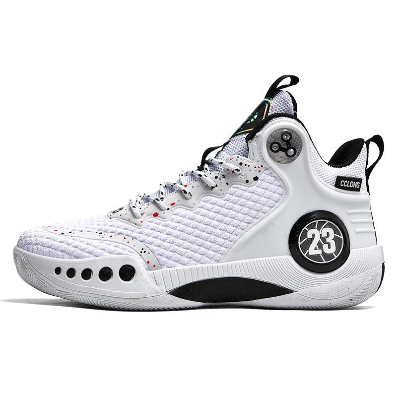 Plus Size Mesh Men's Breathable Shoes New Mid-Calf Sneaker Couple's Actual Combat Basketball Shoes for Training