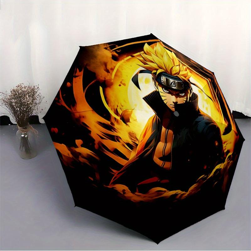 1pc Naruto Windproof Automatic Umbrella, Portable Folding Design, Lightweight for Women/Men211