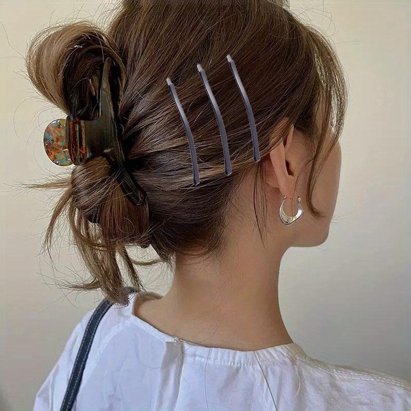 Set da 20 forcine nere per capelli, Fermagli metallici minimalisti per donna, Mollette bobby monocolore a forma di arco, Accessori per capelli alla moda