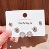 Copper-Plated Gold Korean-Style Zircon Four-Leaf Clover Earrings – Light Luxury Fashion.