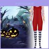 Colorful And Fun Halloween Clown Costume Set Including Overalls And Hat For Cosplay