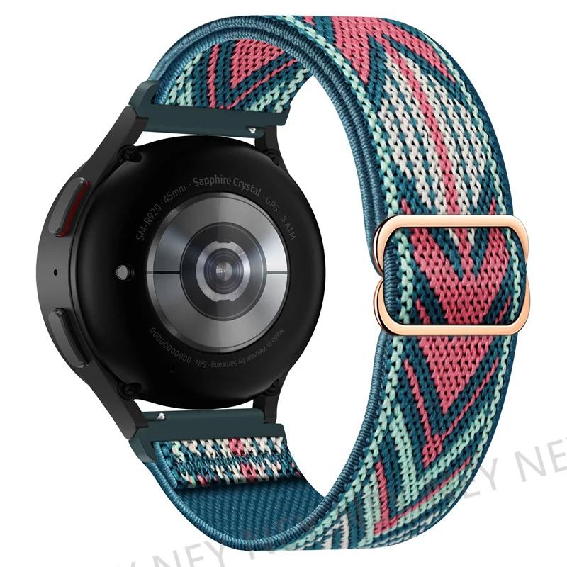 Elastic Shiny strap For Samsung Galaxy Watch 6/5/pro/3/4/classic/Active 2 20mm/22mm Bohemian Pride bracelet Huawei GT 3-2-e band