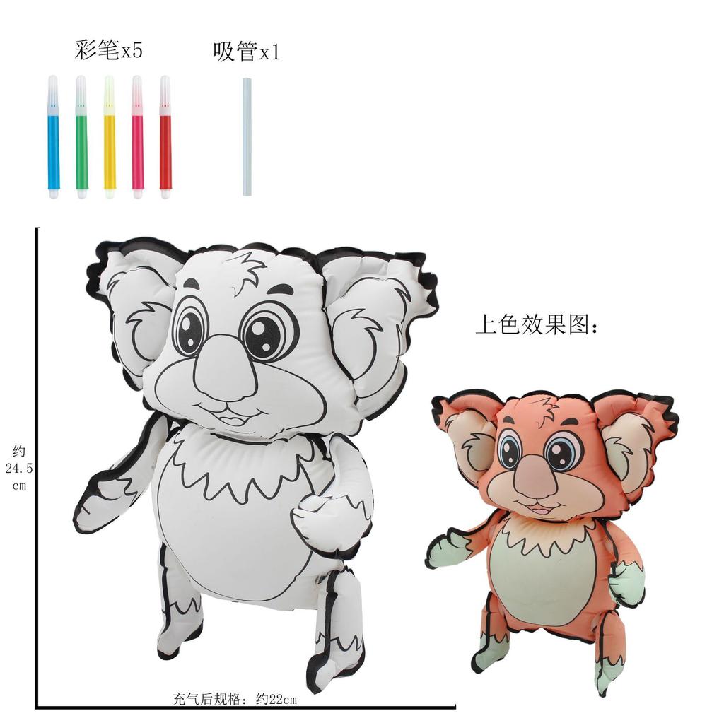 Children'S Handmade Painting Diy Creative Hand-Painted Parent-Child Activity Blank Coloring Graffiti Dinosaur Inflatable Toy