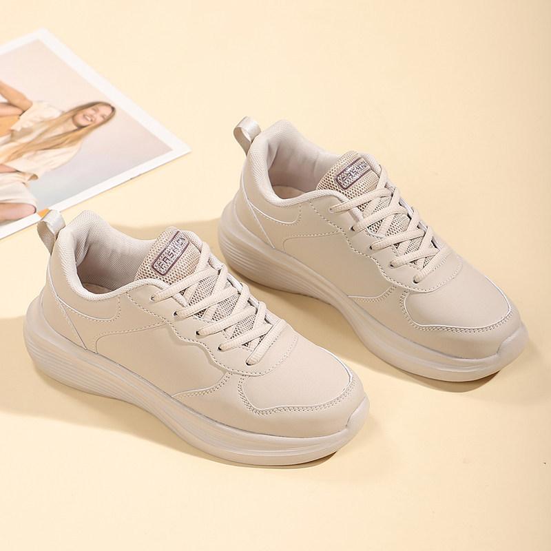 Spring and Autumn Black Sports Shoes, Waterproof and Non-slip Leather Surface, Ultra-light Soft Sole, Long Standing, Not Tired Feet, Large Size Shoes