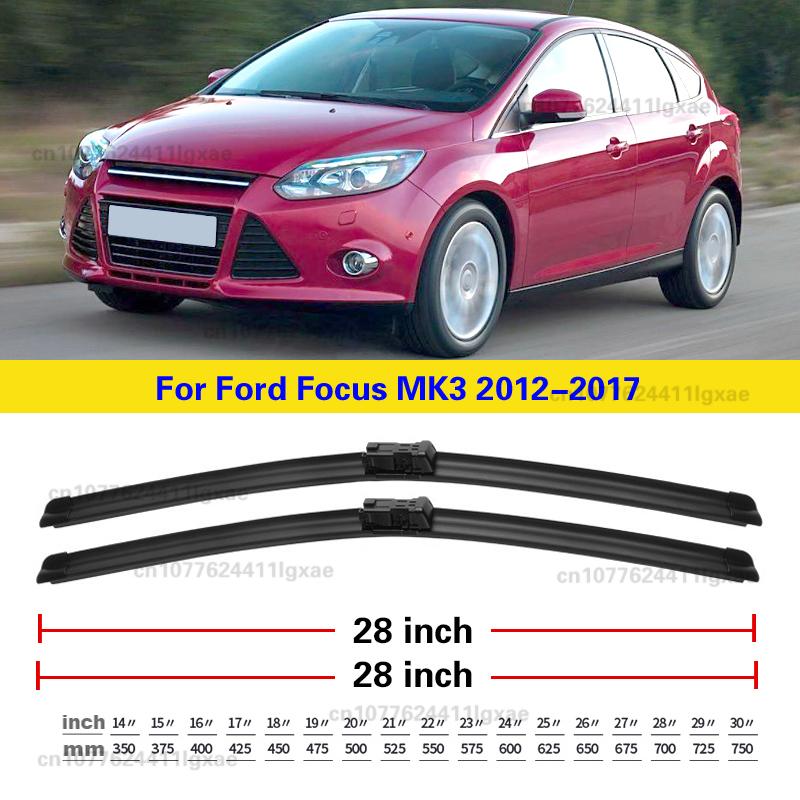

for Ford Focus 3 2012~2017 MK3 Car Wiper Blades Front Window Windshield Windscreen Car Accessories Stickers 2013 2014 2015 2016 Front 2pcs