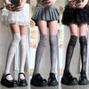 Y2K Women's Sexy Lace Floral Fishnet Stockings Costumes JK Lolita Thigh High Socks Lace Trim Mesh Breathable Over Knee Stockings