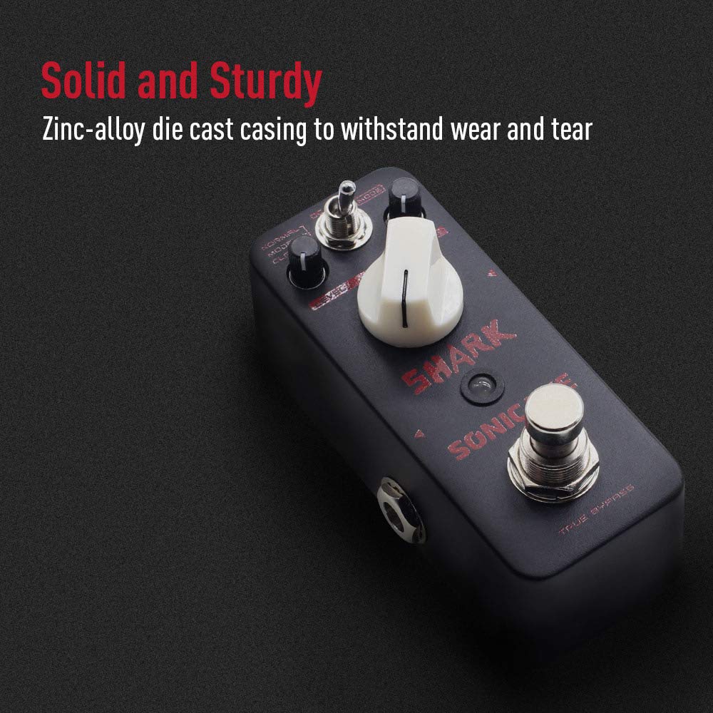 SONICAKE Distortion Guitar Effect Pedal, High Gain, True Bypass, 3 Modes (Normal, Modern, Classic), Shark