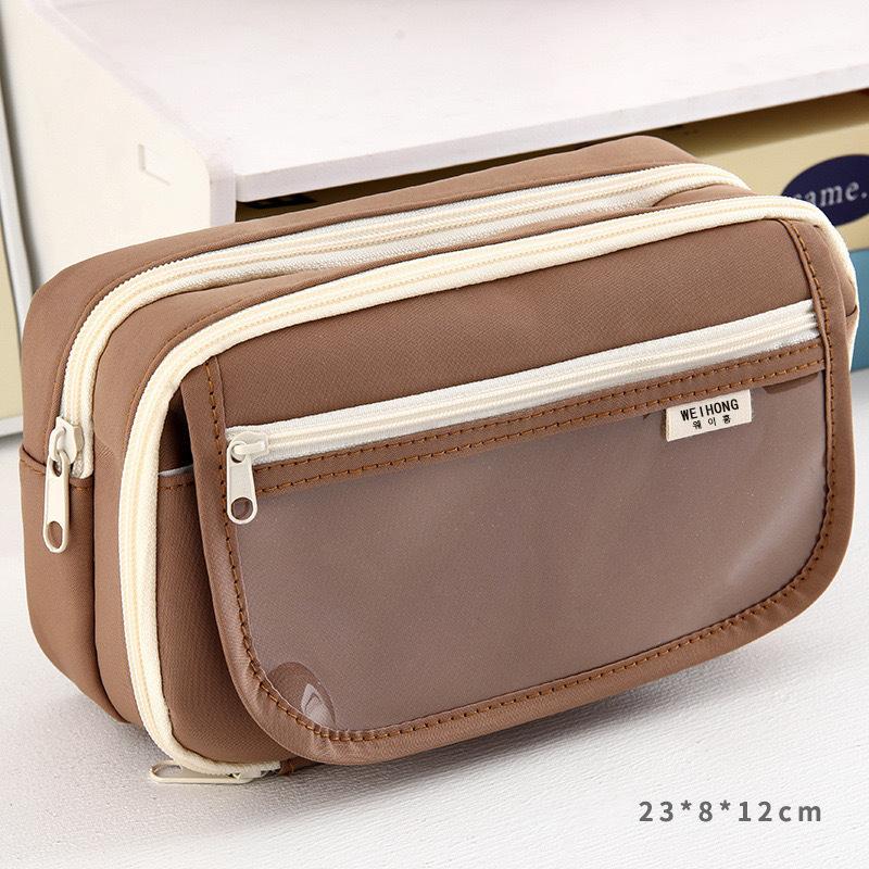 Husă de creion drăguță din țesătură Kawaii de mare capacitate cu fermoar pentru animale Geanta pentru copii Copii băieți Husă pentru pix Fete Carcasă școlară