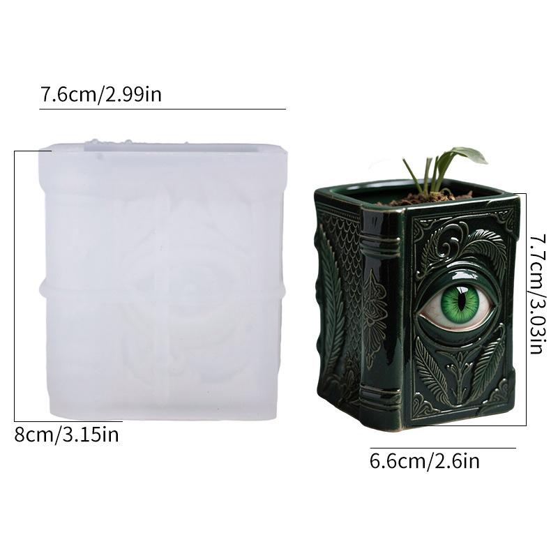 Book Eye Aromatherapy Candle Cup Mold DIY Dropping Plaster Flower Pot Cup Mold Vase Storage Silicone Mold