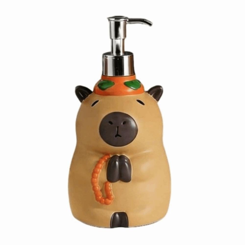 Refillable Capybara Dispenser Bottle Cute Shampoo Soap Dispenser for Hand Soap коричневый