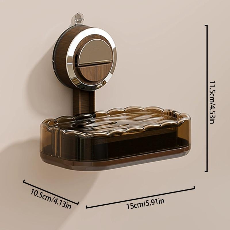 Elegante Portasapone con Ventosa Design Drenaggio Acqua Organizzatori Bagno Salvaspazio Scaffale in Plastica