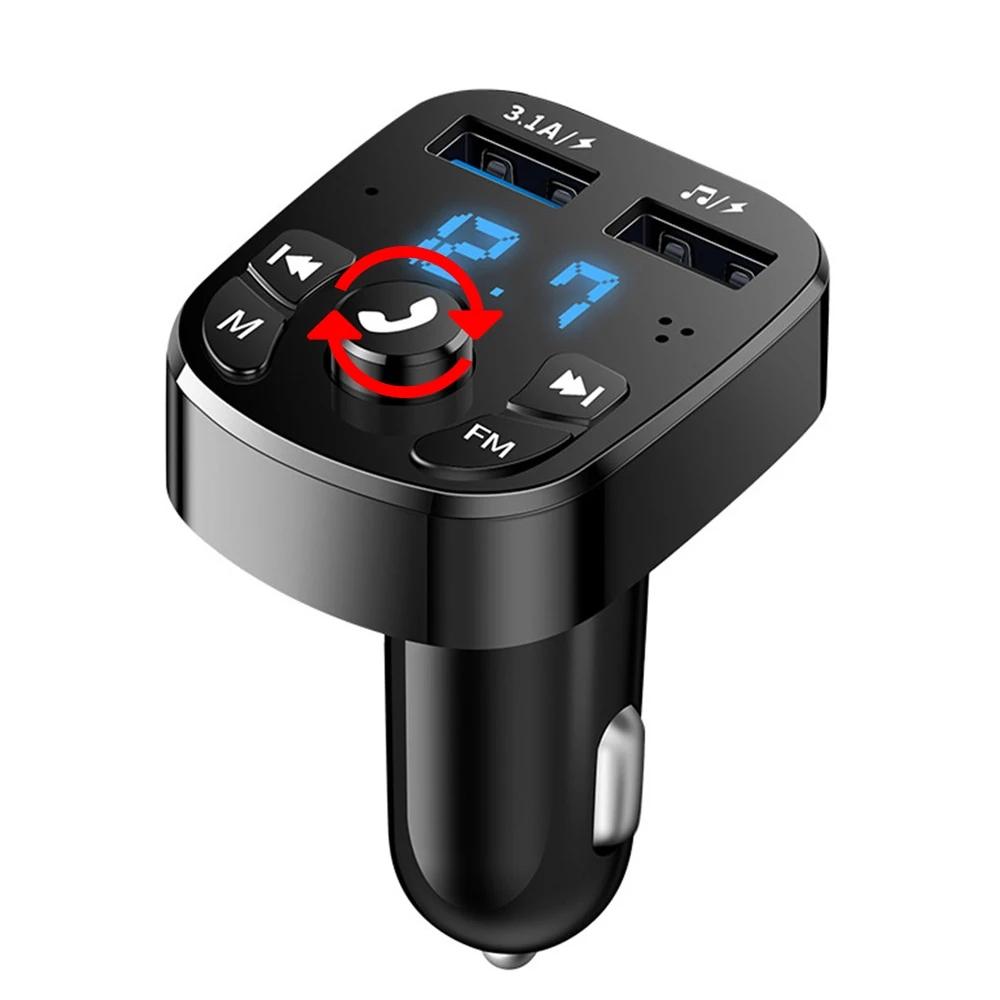 

Автомобільний зарядний пристрій FM-трансмітер Bluetooth аудіо подвійний USB автомобільний MP3-плеєр hands-free зарядний пристрій 3.1A швидка зарядка автомобільні аксесуари чорний