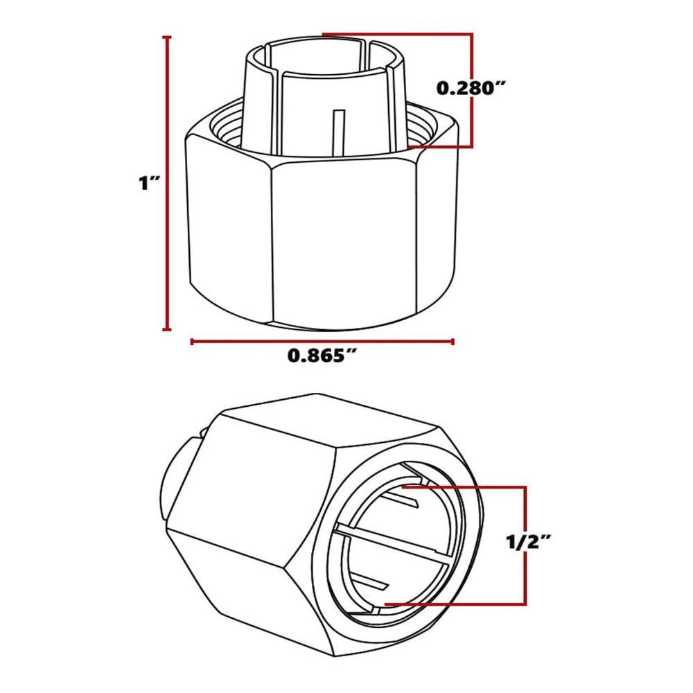 Steel Router Collet Replacement Silver Carving Machine Collet Durable Router Collet  Worker