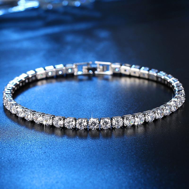 2025 New Fashion Green Crystal Friendship Bracelets Bangles for Women Silver Color Round Zircon Charm Bracelet Braclet Gifts