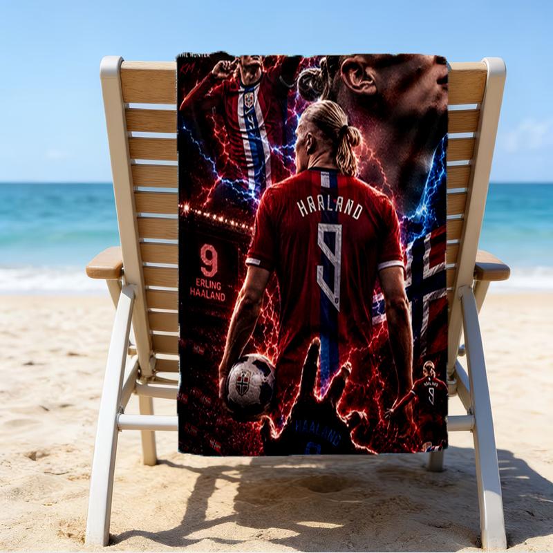 Erling Haa-land's Electric Moment Beach Towel - Soft, Absorbent Microfiber, Lightweight, Ideal for The Beach, Parties, Travel, Camping fan gifts