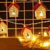 1-10PCS 1.5M Christmas Wooden House LED Light String Love Wooden House Elk Atmosphere Pentagram Christmas Tree Decorative Light