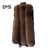 Women Winter Vest Coat Thick Fluffy Faux Fur Cozy Solid Color Sleeveless Button Closure Belt Decor Solid Color Windproof Faux Leather Patchwork Warm