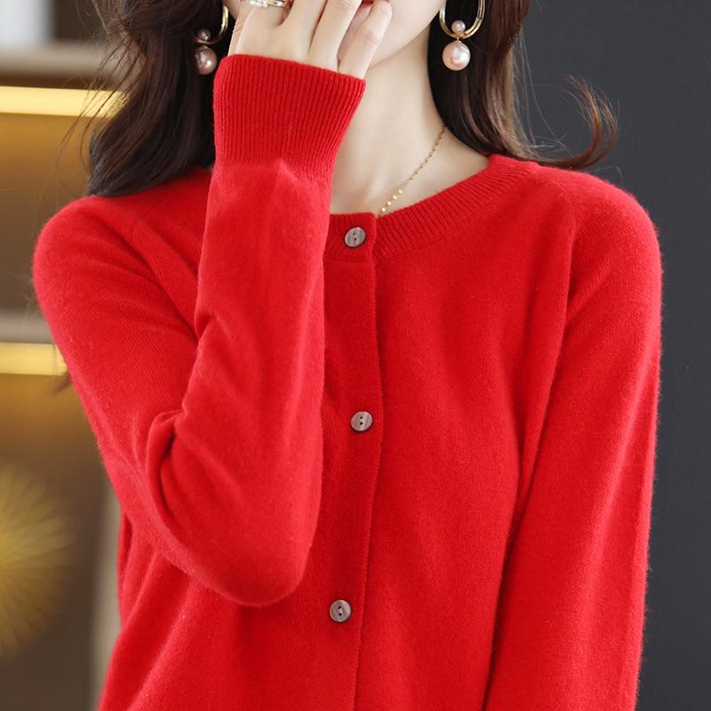 Cardigan damă din cașmir Qinghe cașmir 30% cașmir 70% lână toamnă și iarnă cardigan îngroșat din cașmir moale și cald