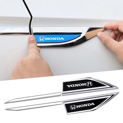 2Pcs Stainless Steel Car Sticker Fender Decoration Emblem For Civic Fit Jazz Accord Pilot CRV Odyssey Passport City HRV