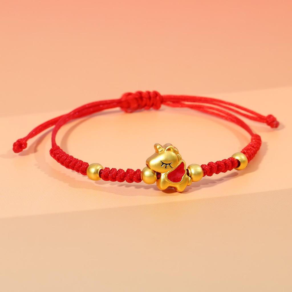 Year of the Horse Zodiac Bracelet - Red String Handmade Couples Charm for Men and Women, New Year Gift Jewelry