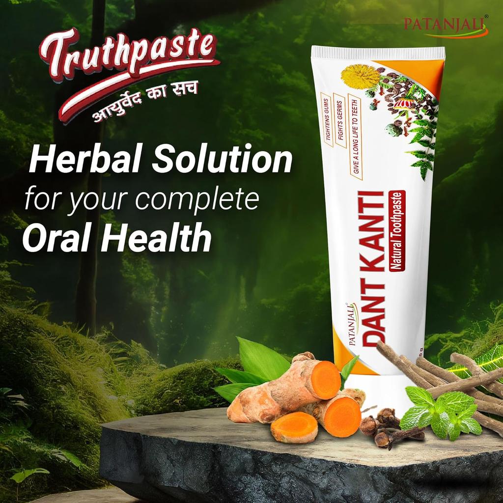 Patanjali Dant Kanti Natural Toothpaste 700G Pack of 1 Herbal Oral Care Fresh Breath Healthy Gums