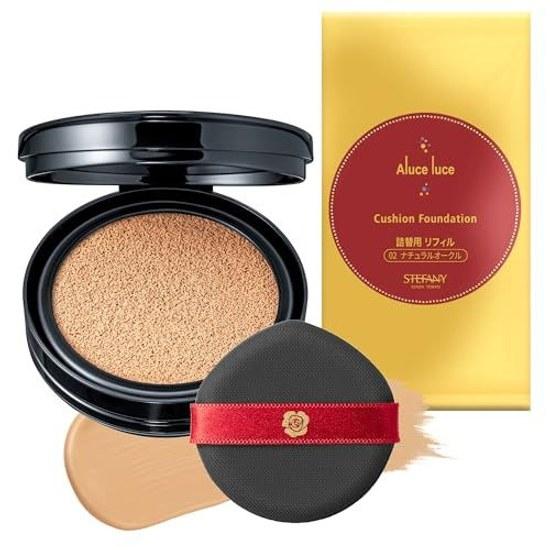 Base de Cojín Aluce Luce Plus Unidad Principal Esponja / 30s 40s 50s 60s Cobertura Hidratante Ingredientes de Sérum Ginza Stephanie Cosmetics (Recarga Natural