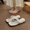 Toe slippers women's summer wear new thick bottom heel with skirt beach premium flip-flops