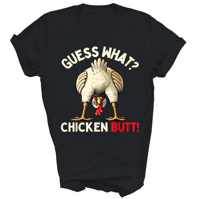 T-shirt Unisexe Drôle Devine Quoi Poulet Fesses Cadeau