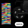 20pcs Car Wheel Reflective Colorful Laser Luminous Tire Anti-collision Stickers Personalized Creative Motorcycle Electric Car Stickers